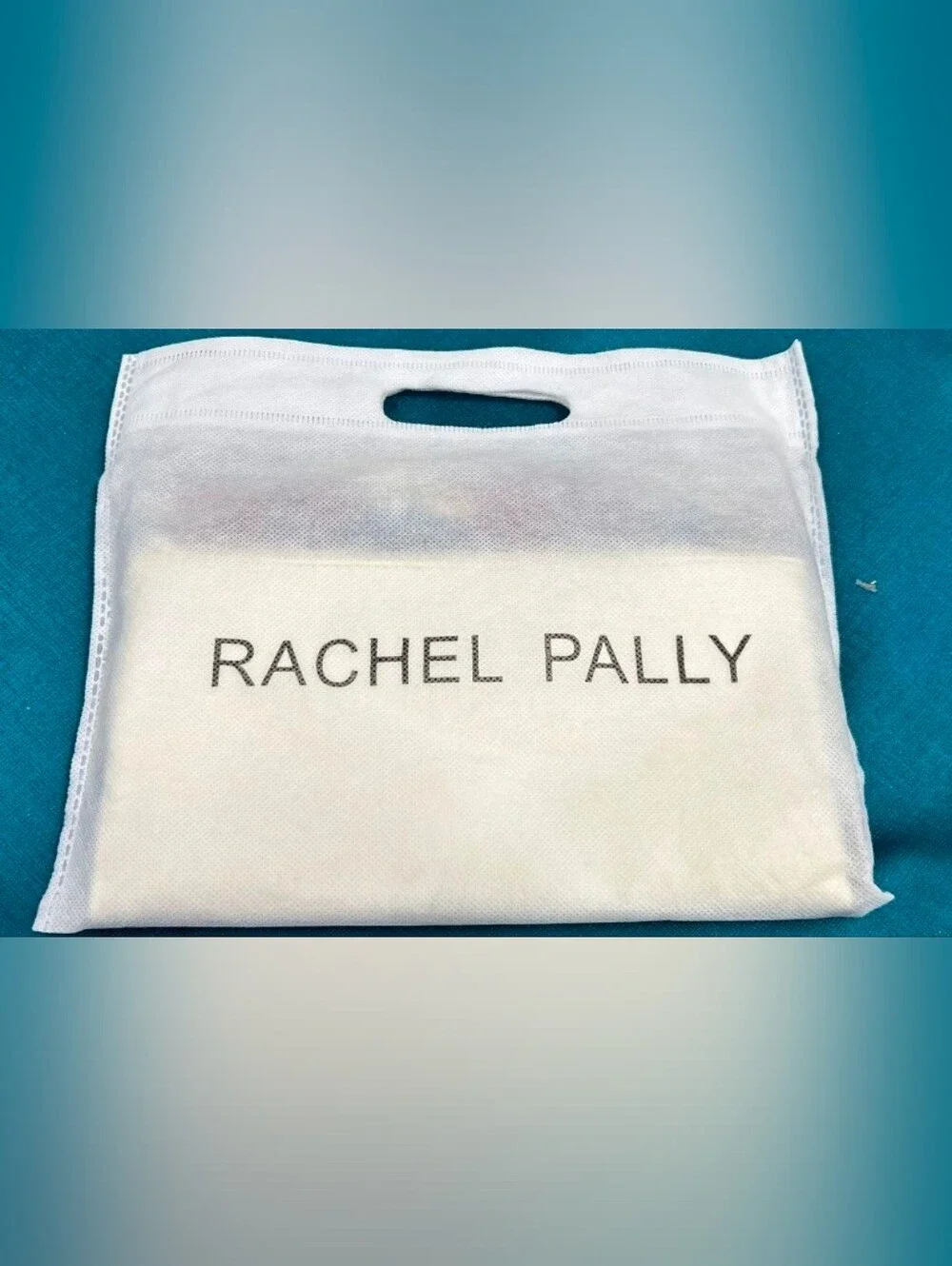 Rachel Pally Clutch Blue CanvasPrintedGold-Tone Hardware Leather TrimLeather